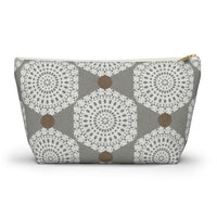 Lace Hexagon Accessory Pouch w T-bottom in Gray